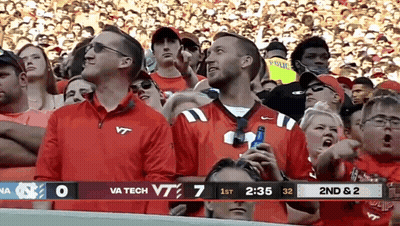 Man In VT Shirt Watching Game GIF