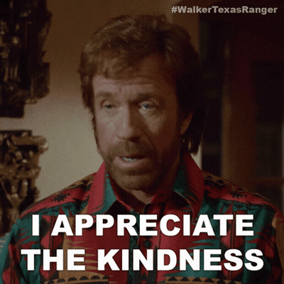 Man In Walker Texas Ranger Shirt Appreciating Kindness GIF
