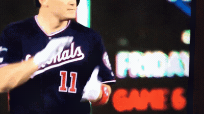 Man In Washington Nationals Jersey Running GIF