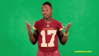 Man In Washington Redskins Jersey Number 17 GIF
