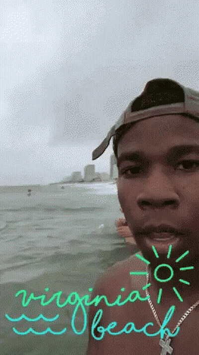 Man In Water Virginia Beach Green GIF