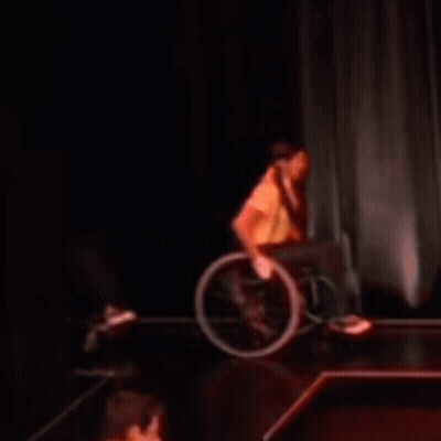 Man In Wheelchair Dancing On Stage GIF