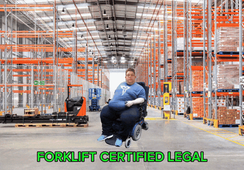 Man In Wheelchair Forklift Certified Legal GIF