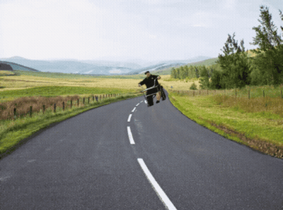 Man In Wheelchair Pulling Horse-Drawn Carriage GIF