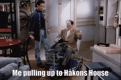 Man In Wheelchair Saying Me Pulling Up To Hakons House GIF
