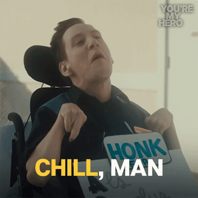 Man In Wheelchair With Honk Sign GIF