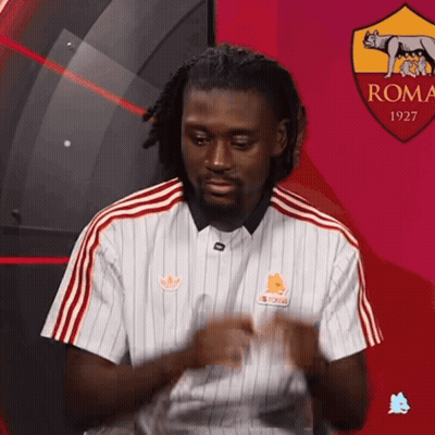 Man In White And Red Striped Shirt Saying Roma GIF