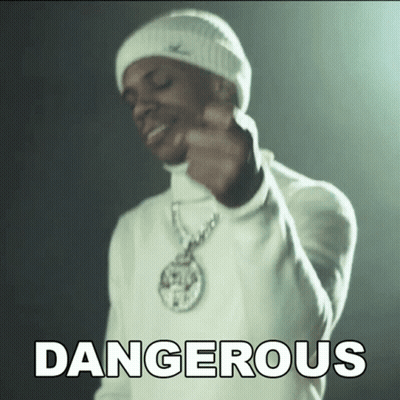 Man In White Beanie And Necklace Saying Dangerous GIF