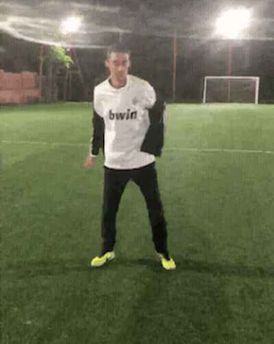 Man In White Bwin Shirt On Soccer Field GIF