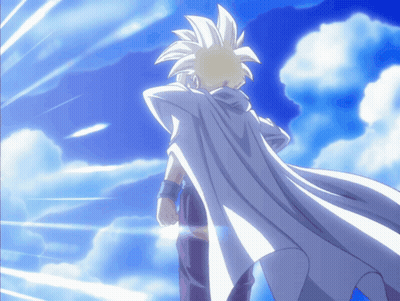 Man In White Cape In Front Of Blue Sky GIF