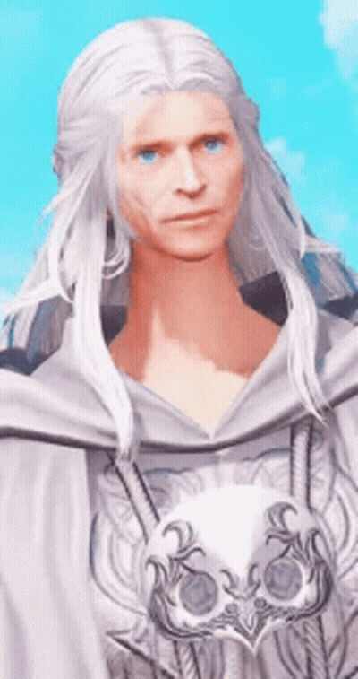 Man In White Cape With Skull Chest GIF
