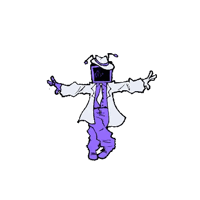 Man In White Coat And Purple Pants Dancing Sticker