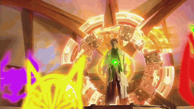 Man In White Coat Before Glowing Circle GIF