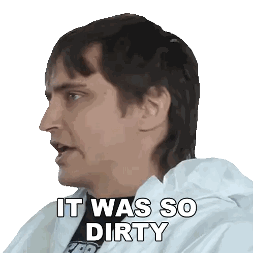 Man In White Coat Saying It Was So Dirty Sticker