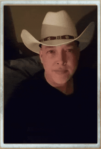Man In White Cowboy Hat With Brown Band GIF