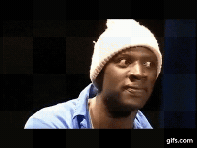 Man In White Hat And Blue Shirt Laughing GIF