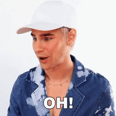 Man In White Hat And Denim Jacket Saying Oh GIF