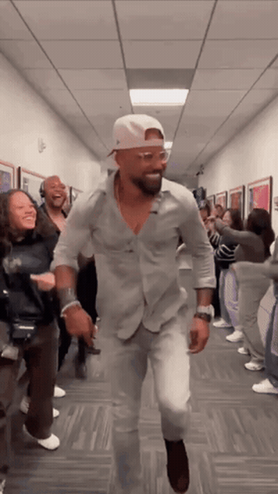 Man In White Hat Dancing GIF