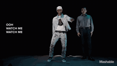 Man In White Hat Dancing Next To Man In Grey Shirt Mashable GIF