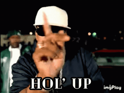Man In White Hat Flipping Off Hol Up GIF