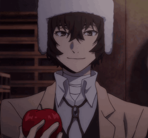 Man In White Hat Holding Apple GIF