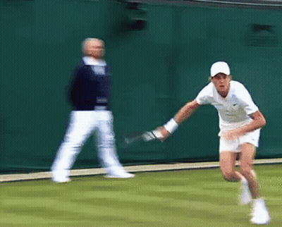 Man In White Hat Holding Tennis Racquet GIF