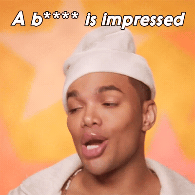 Man In White Hat Impressed With Text A B *** GIF
