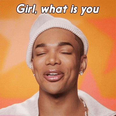 Man In White Hat Making Funny Face Saying Girl What Is You GIF