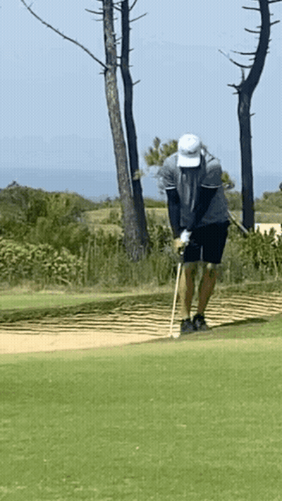 Man In White Hat Playing Golf GIF
