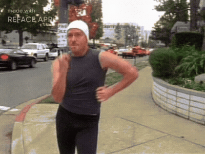 Man In White Hat Running GIF
