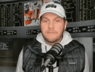 Man In White Hat Saying Eagle At Microphone GIF