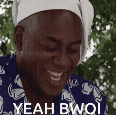 Man In White Headband And Blue Shirt Smiling Says Yeah Bwqi GIF