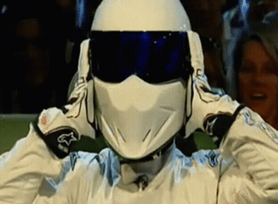 Man In White Helmet And Gloves With Fox Logo GIF