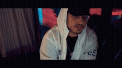 Man In White Hoodie And Black Hat With Letter E GIF