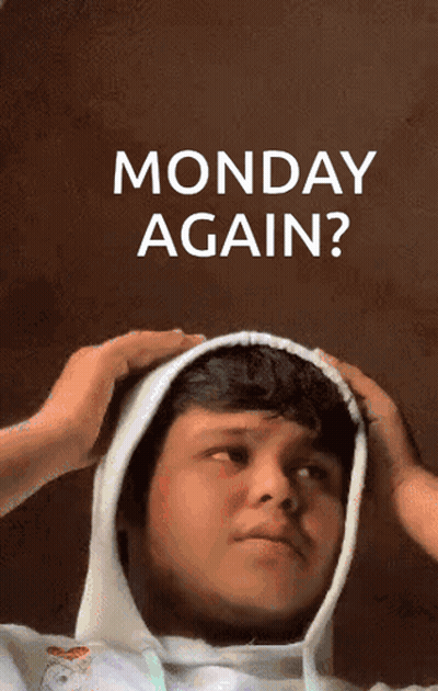 Man In White Hoodie Saying Monday Again GIF