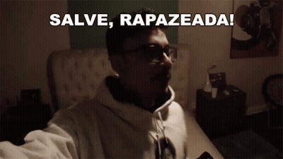 Man In White Hoodie Says Salve Rapazeada GIF