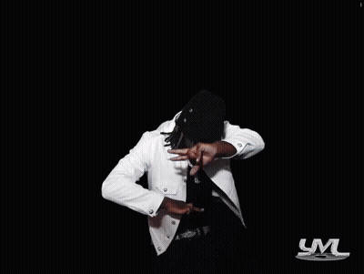 Man In White Jacket Black Hat Beside Blue White Bus Ym GIF