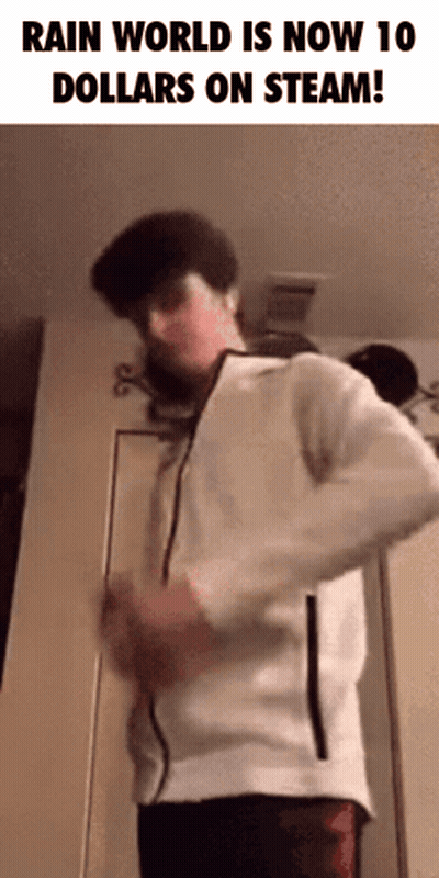 Man In White Jacket Dancing Rain World $10 Steam GIF