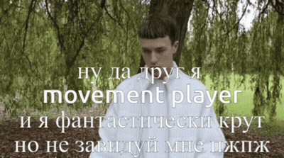 Man In White Jacket Standing Before Tree Saying Movement Player GIF