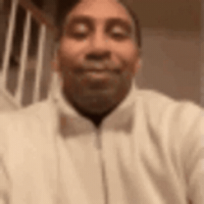 Man In White Jacket Taking Selfie GIF