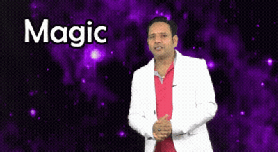 Man In White Jacket With Word Magic GIF