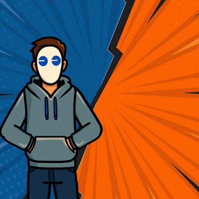 Man In White Mask Using Apple Laptop GIF