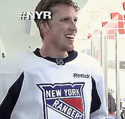 Man In White New York Rangers Jersey GIF