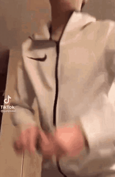 Man In White Nike Hoodie Dancing GIF