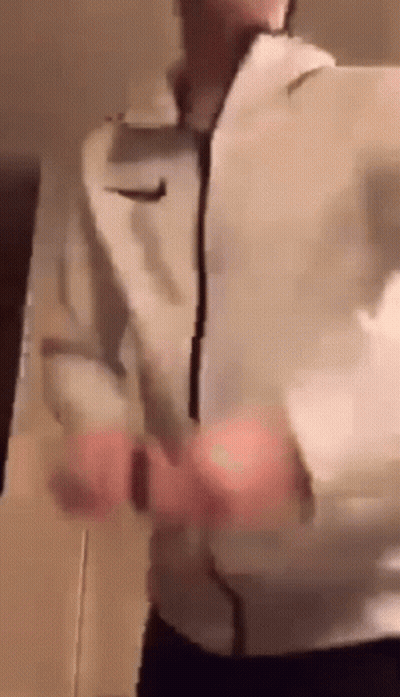 Man In White Nike Jacket Standing GIF