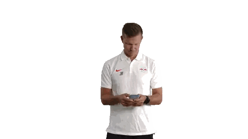 Man In White Nike Polo Shirt Talking On Phone Sticker