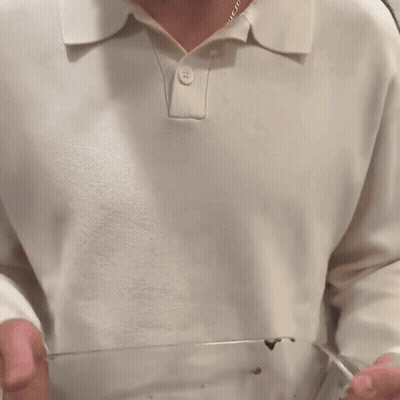 Man In White Polo Shirt With Button GIF