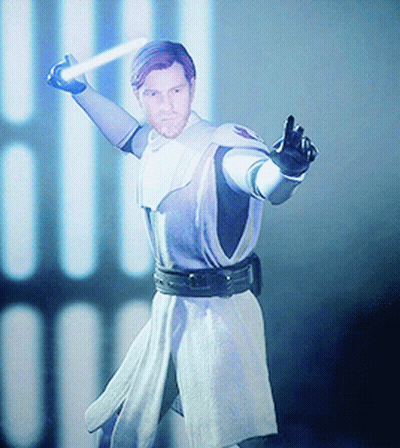 Man In White Robe Holding Lightsaber GIF