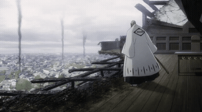 Man In White Robe With Diamond On Wooden Deck GIF
