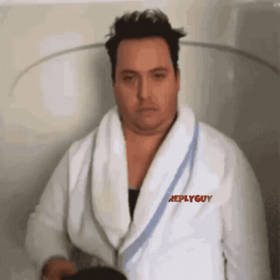 Man In White Robe With Reply Guy Sleeve GIF